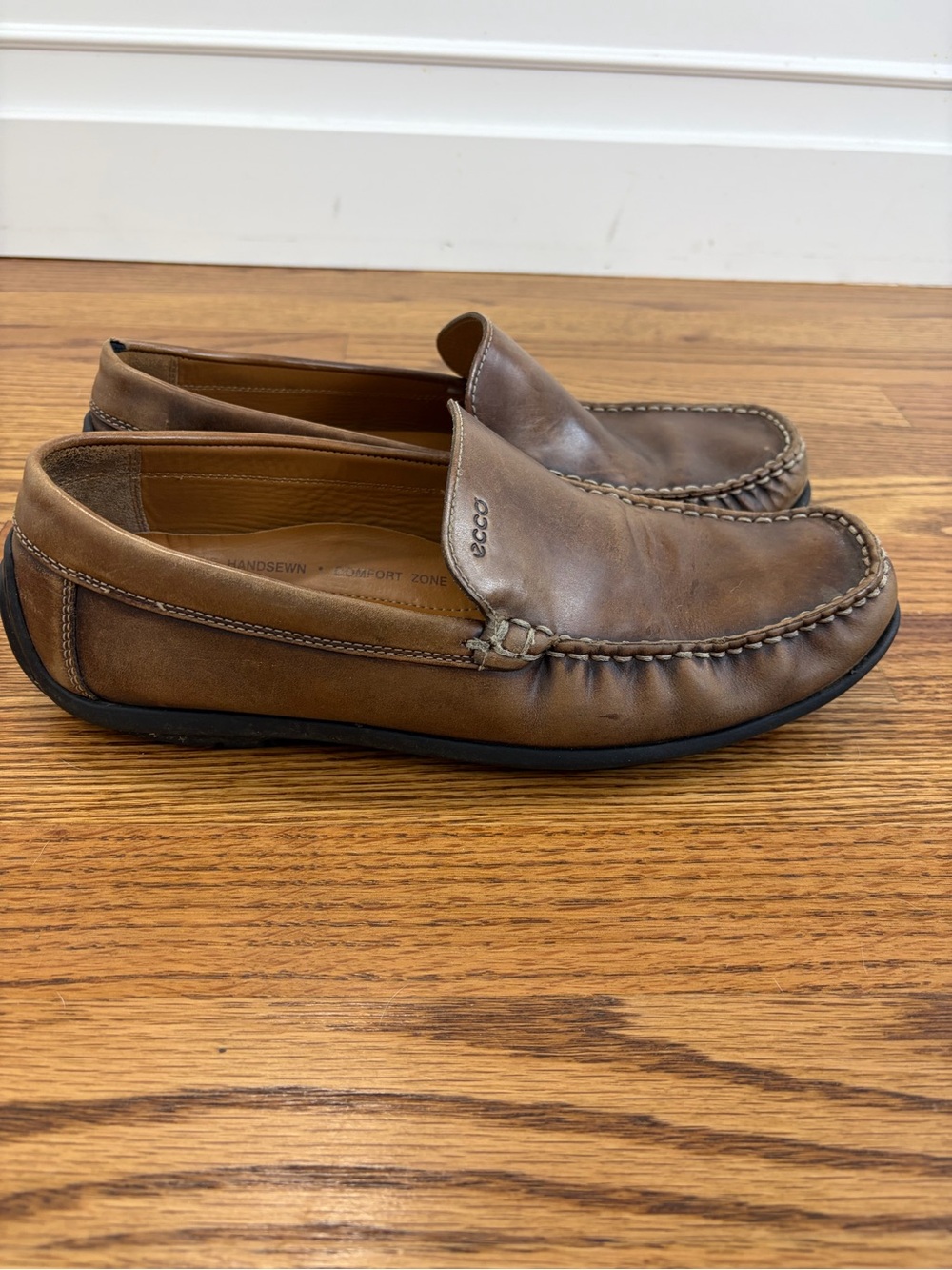 ECCO MOC 2.0 Brown Leather Moccasin Slip-Ons (43)